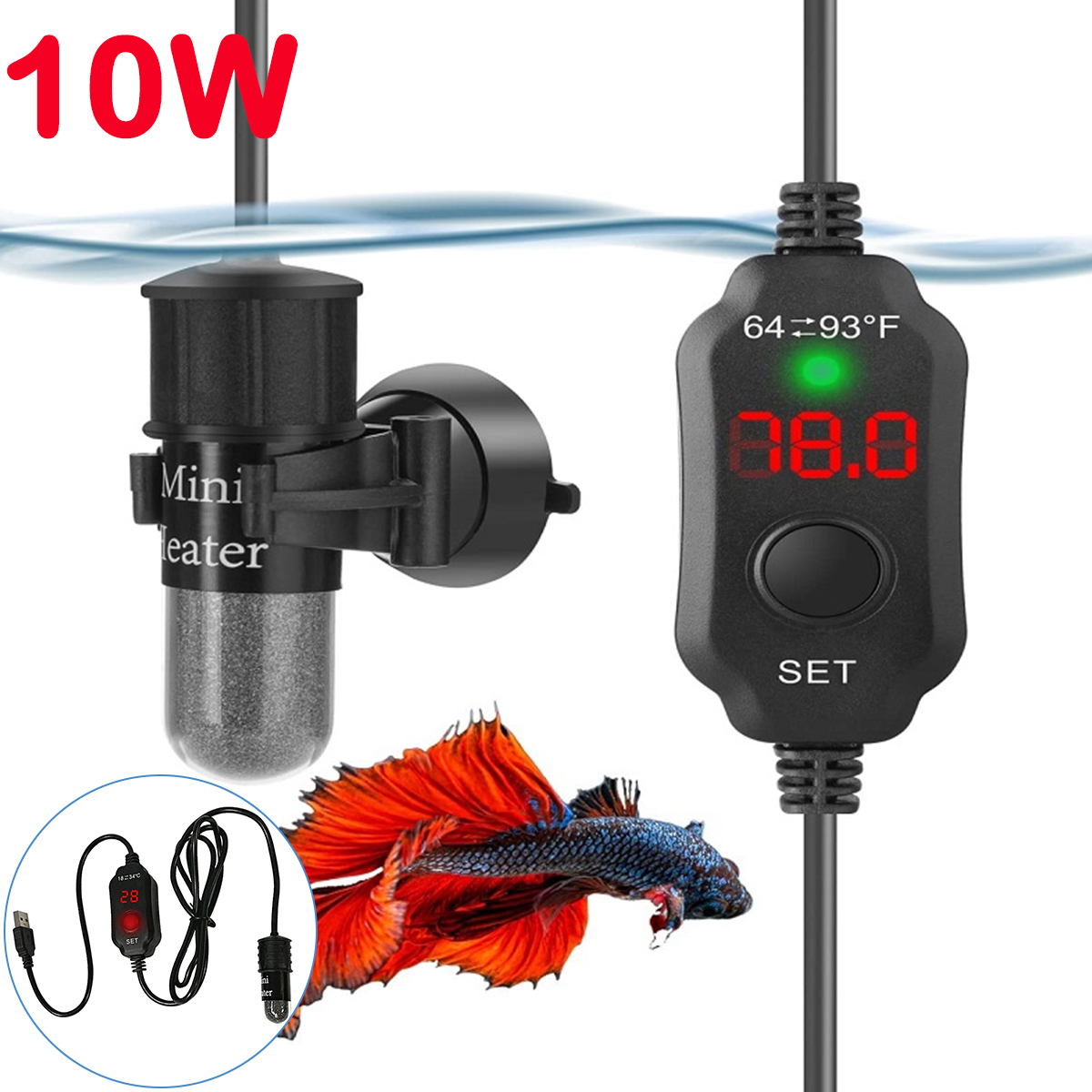 10W Adjustable Aquarium Heater - Marine Aquarium Nano 리뷰 및 가격