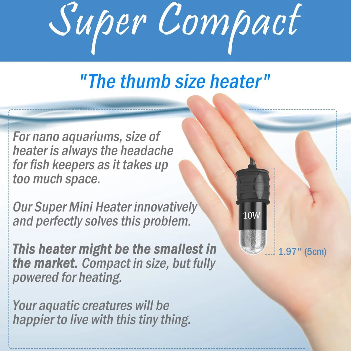 10W Adjustable Aquarium Heater - Marine Aquarium Nano 리뷰 및 가격